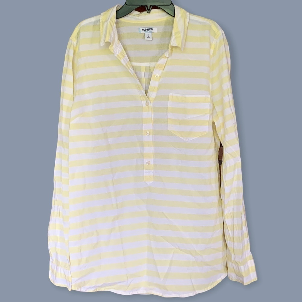 Old Navy Yellow and White Tunic Blouse Size M